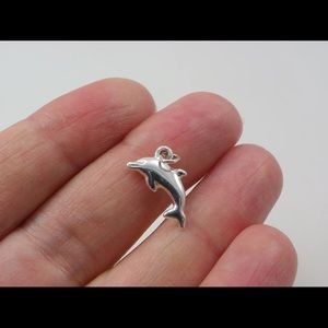 Sterling silver dolphin charm pendant without chain